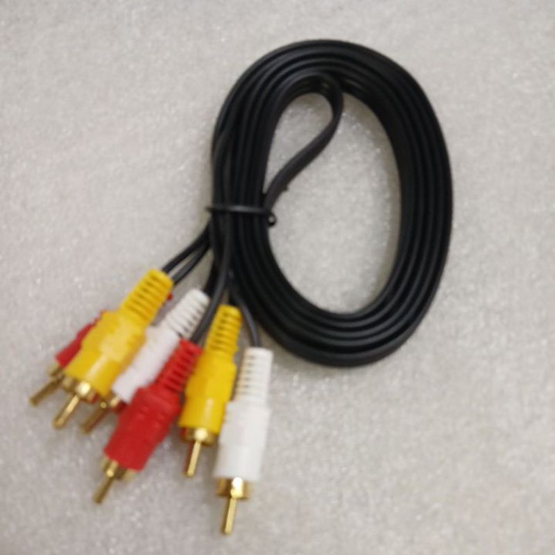 Kabel RCA 3-3 Audio Video Transparan AV 3 pin Jek Cable DVD ke TV Speaker Aktif Kualitas BAGUS