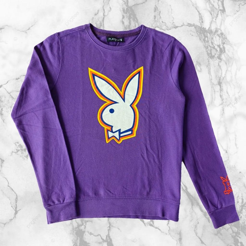 CREWNECK PLAYBOY RABBIT, UNGU, SIZE M (SECOND BRANDED) CN0148