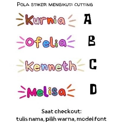 

Stiker nama mengikuti pola, stiker label nama