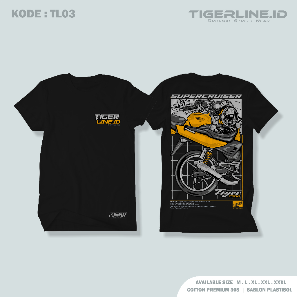 kaos tiger herex kaos herex tigerline kaos honda tiger TIGER03