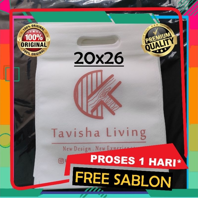 Goodiebag Sablon Oval 20x26 Tas Plong Tas Skincare Tas Optik Tas Souvernir Tas Obat