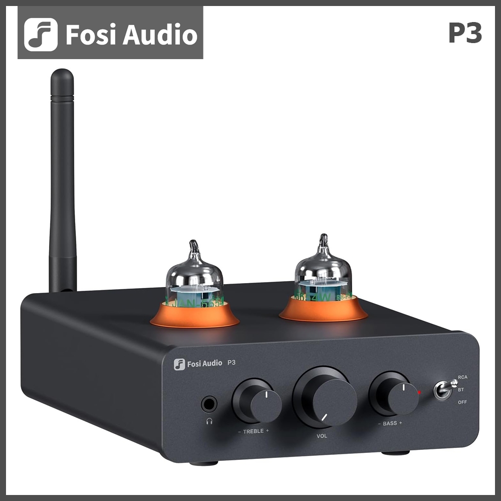 Fosi Audio Preamp Tube Bluetooth 5.1 AptX LL HD Bass and Treble - P3 TU2T