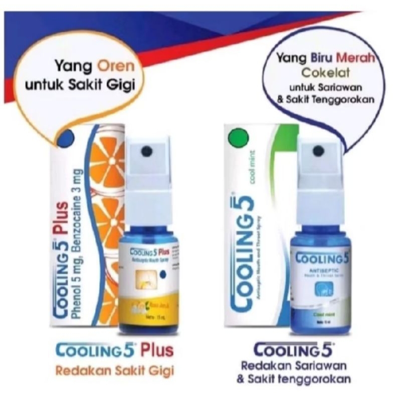 COOLING 5 PLUS ORANGE, COOLING SPRAY OBAT SAKIT GIGI