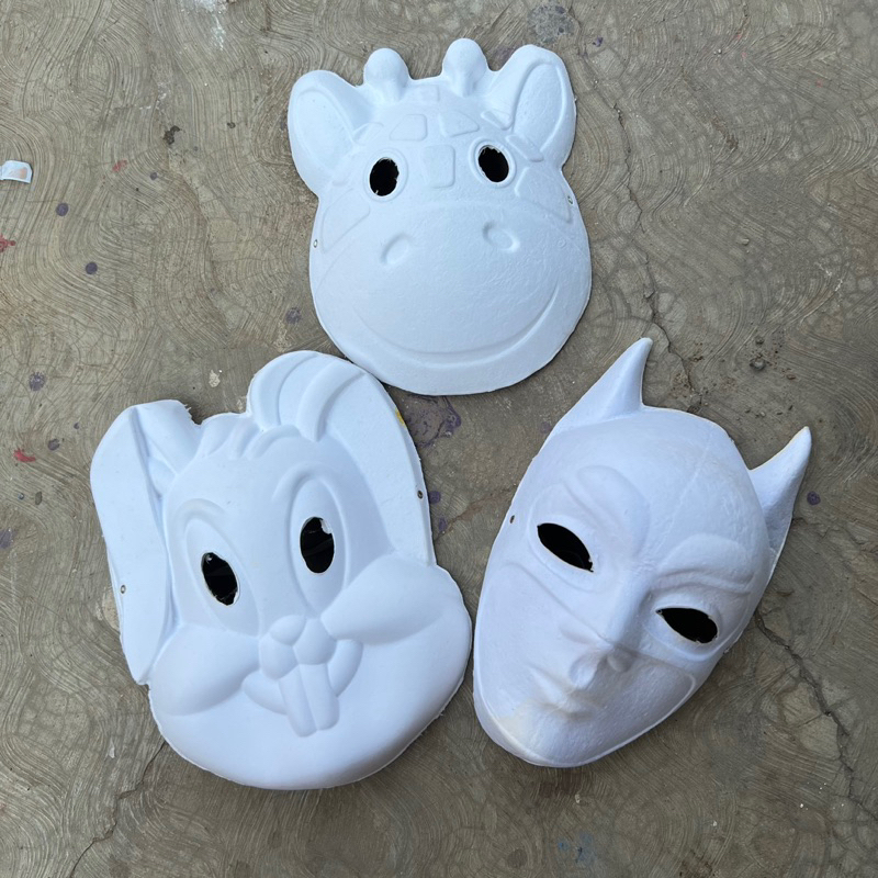 Topeng Lukis Wajah Polos Putih / Topeng Binatang