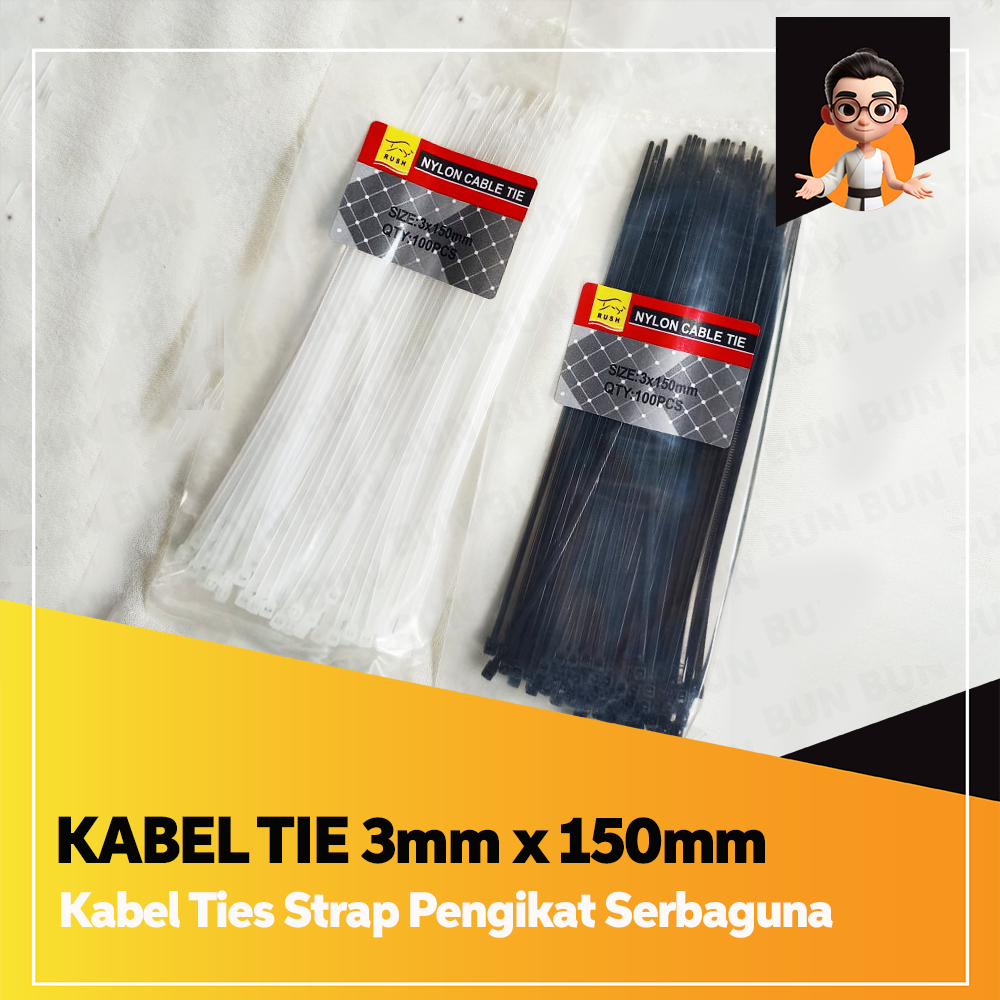 

Kabel Ties Putih - Cable Tie Hitam 150 mm 100 pcs / Cable Tie / Kabel Tie