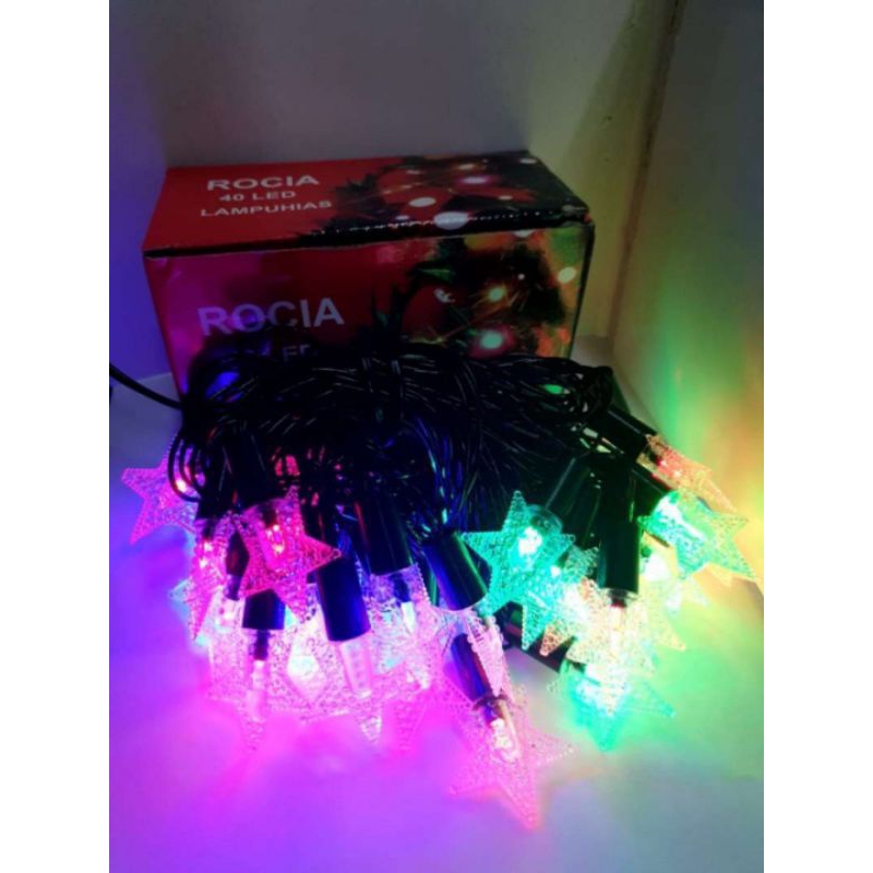 Lampu Natal Hias LED Bintang Gantung Tumbler RGB Rainbow warna-warni