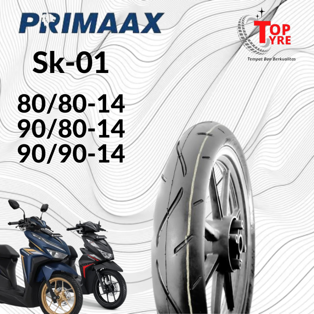BAN MOTOR PRIMAX SK01 RING14 90/80-14 TUBETYPE BAN MOTOR VARIO,MIO,BEAT