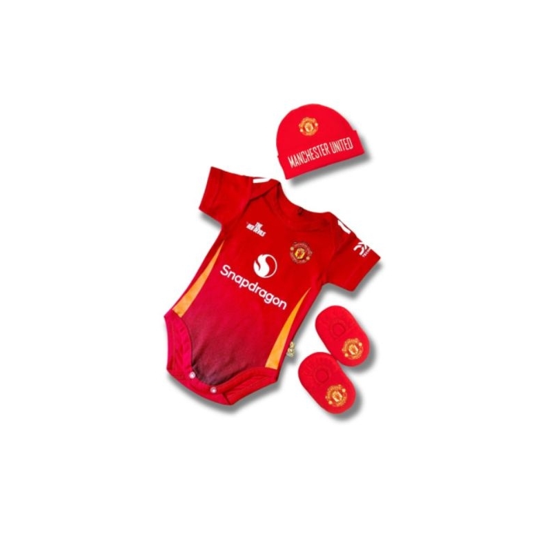 baju bola jersey jumper bayi manchester united home costum nama dan no punggung