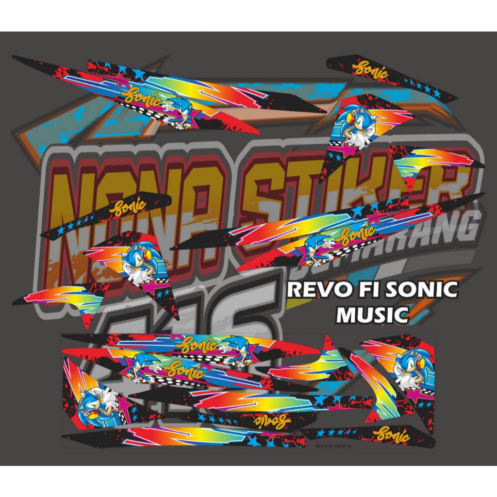 STIKER STRIPING DECAL MOTOR REVO FI SONIC MUSIC