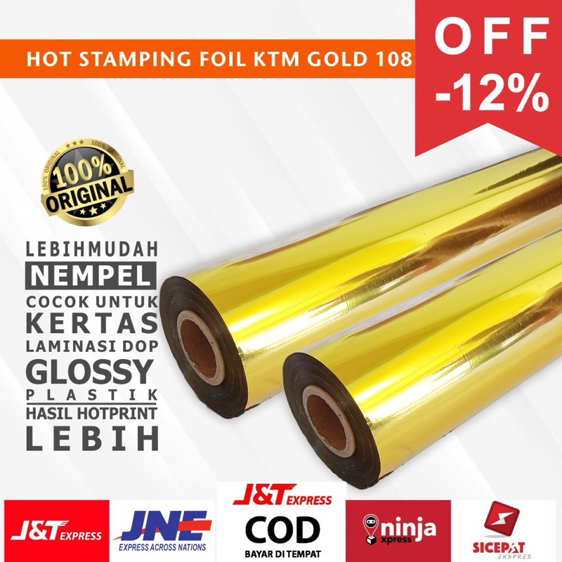 Hot stamp foil gold undangan / sertifikat / akrilik