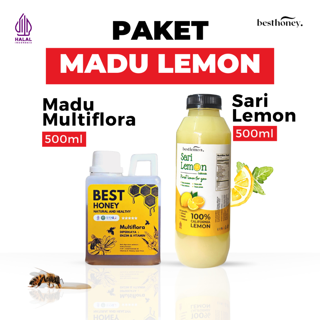 

Paket Bundling Diet Sehat - Paket Bundling - Sari lemon 500 ML dan Madu Multiflora 500gr Asli