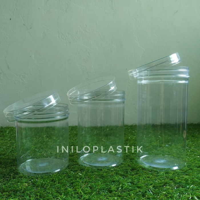 Toples Tabung 500 ml / Jar Plastik Cylinder Serbaguna / Jar Crystal 500ml