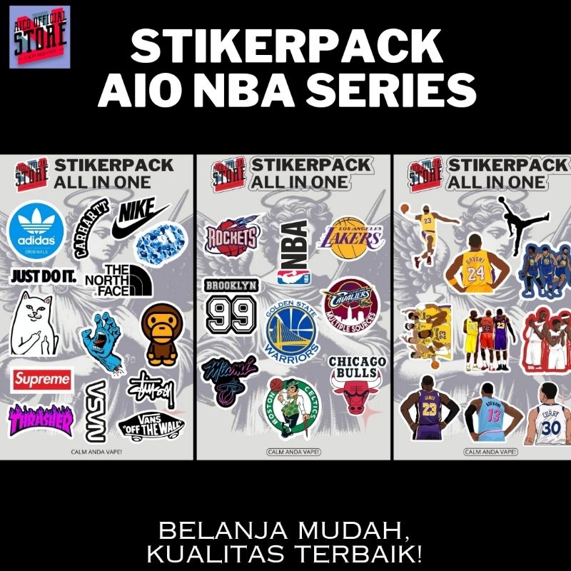 

AICOSTORE - STIKERPACK AIO NBA Basketball Hype Brand Series Full Laminasi