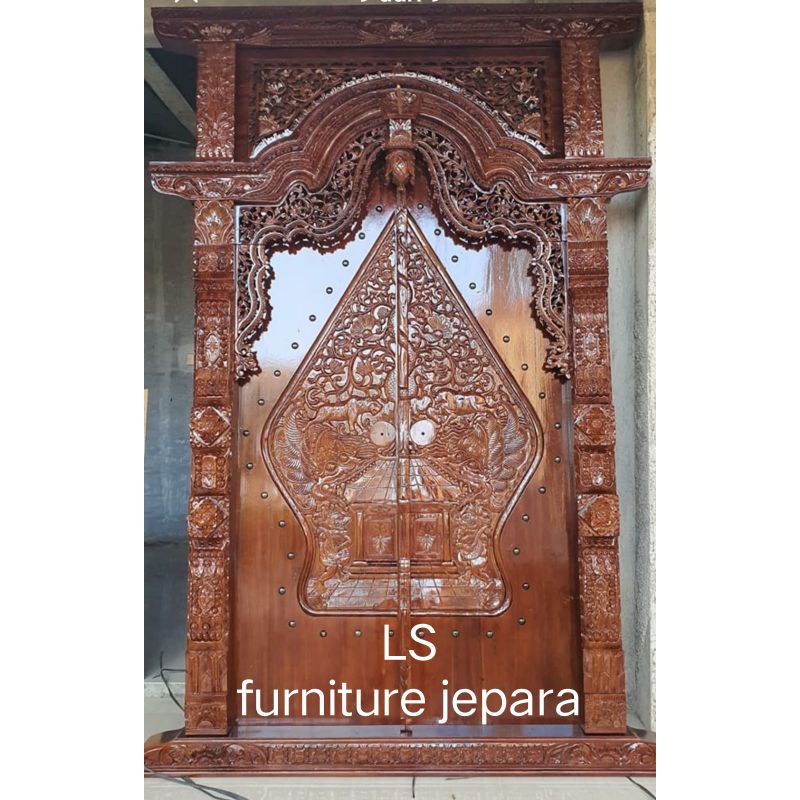 kusen pintu ukir gunungan wayang Kerajinan kayu jati ukir kayu jati ukir jepara