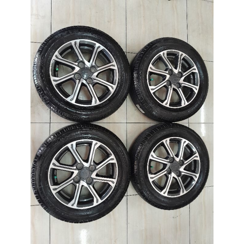 velg oem berkualitas copotan mobil ayla r14x5 pcd 4x100 et45 + ban GT