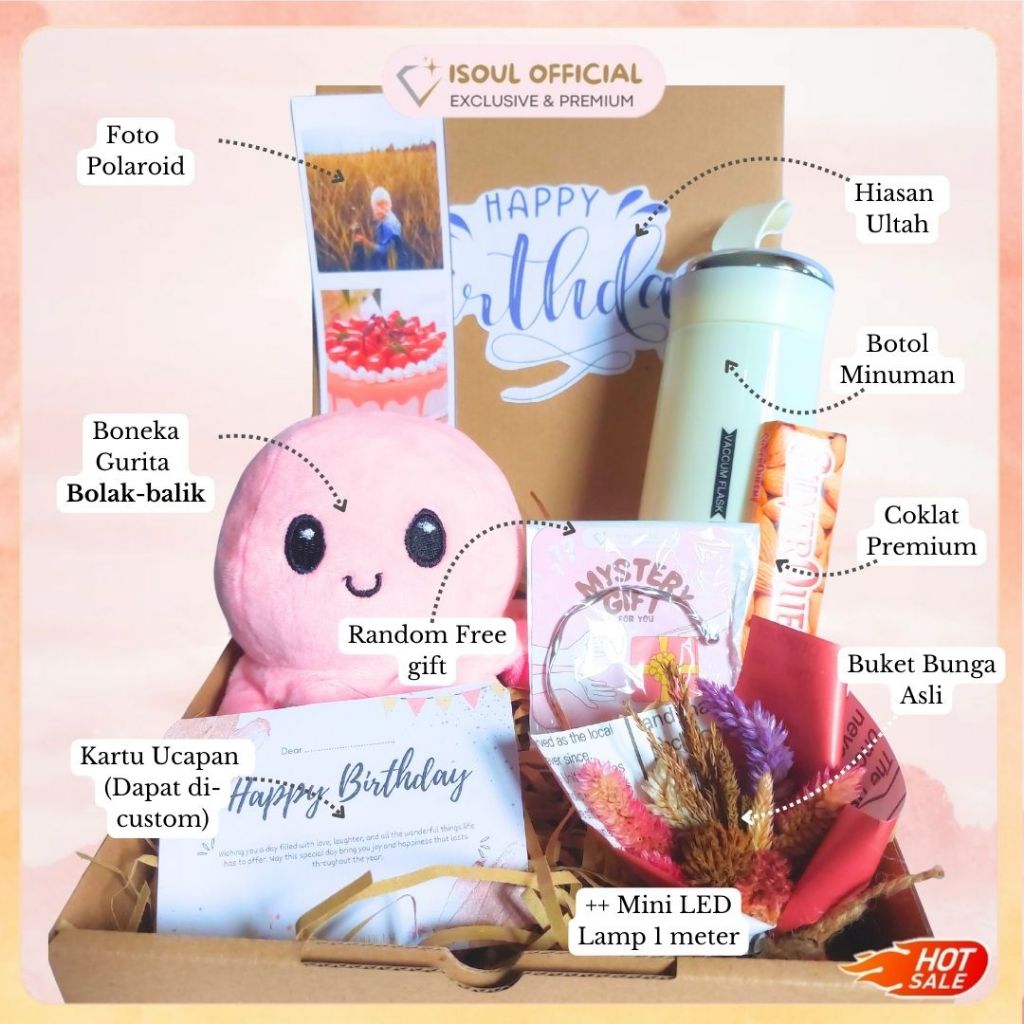 Hampers Ulang tahun Paket Hadiah Ultah Kado Pacar Gift Box Hadiah Birthday Cewek Wanita Premium