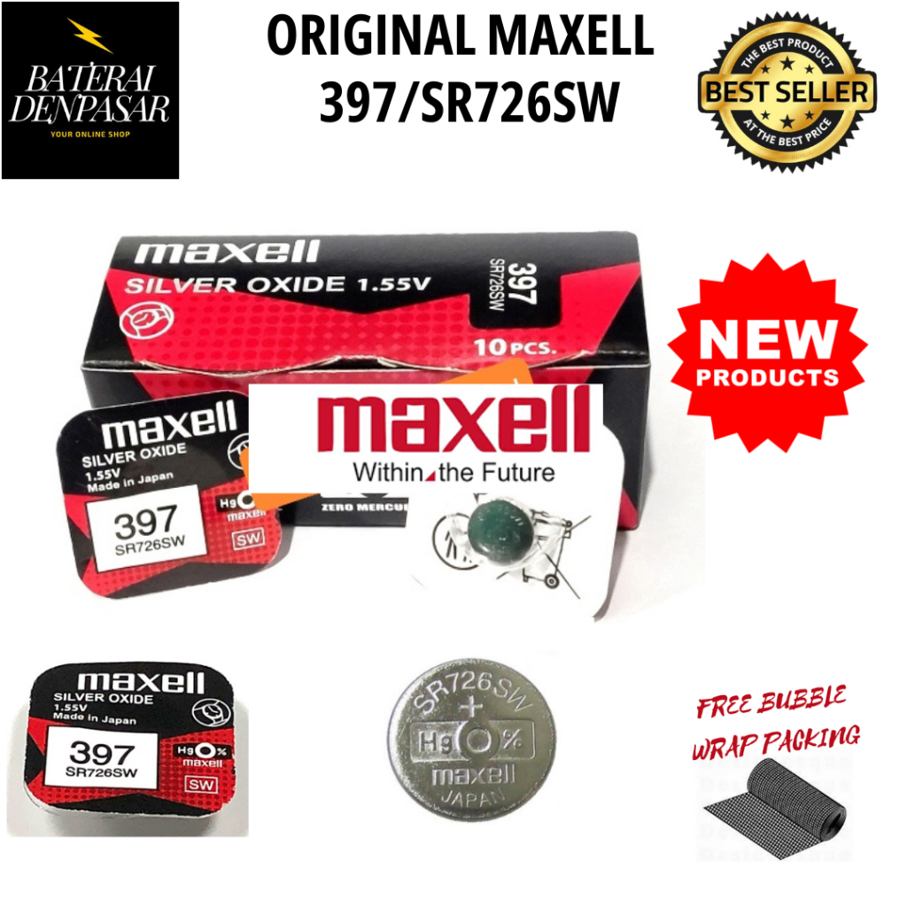 Baterai Maxell SR726SW 397 khusus jam tangan