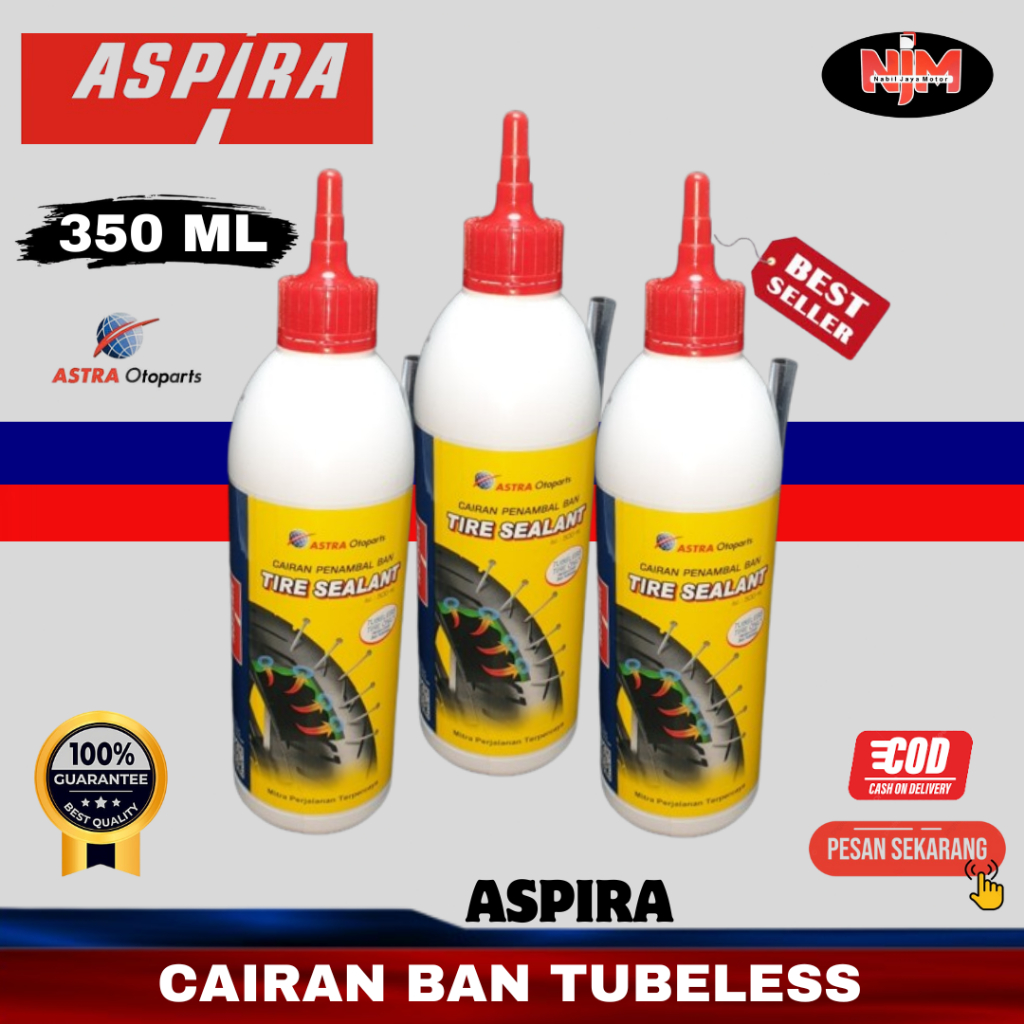 Cairan Ban Tubeless Anti Bocor Tyre Sealant 350 ml ASPIRA / WG