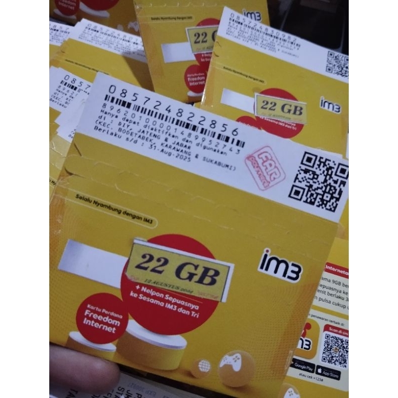 KARTU PERDANA KUOTA INDOSAT OOREDOO 22GB