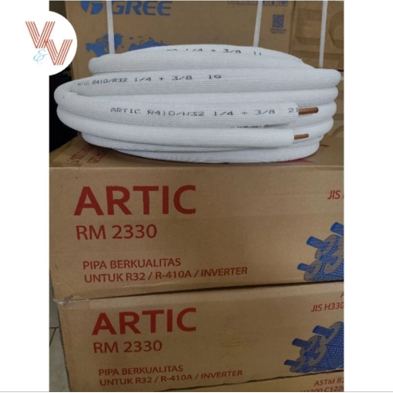 pipa AC artic ukuran 1/4 + 3/8 (free bubble wrap)untuk AC 1/2 pk,3/4 pk,1 pk harga/meter