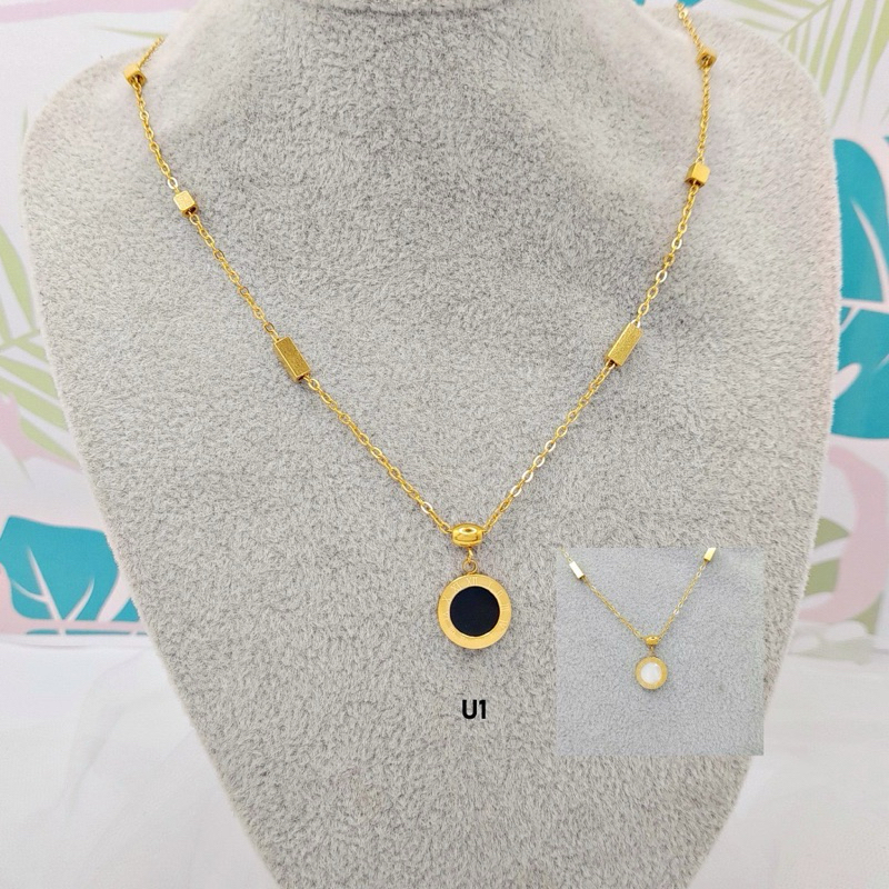 Kalung angka romawi bulat Titanium m112