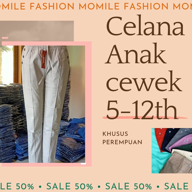 Berkualitas Celana panjang anak 6th12th cewek bagy pant remaja delka pants kids  22 mocca