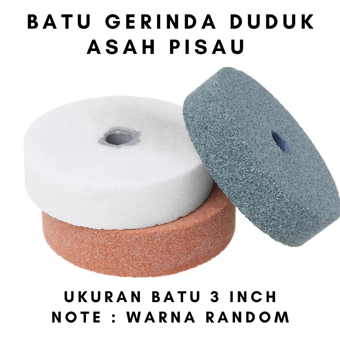 Batu Cakram Gerinda Asahan Penggiling Logam Poles Mini Grinder Batu Asah 3 Inch