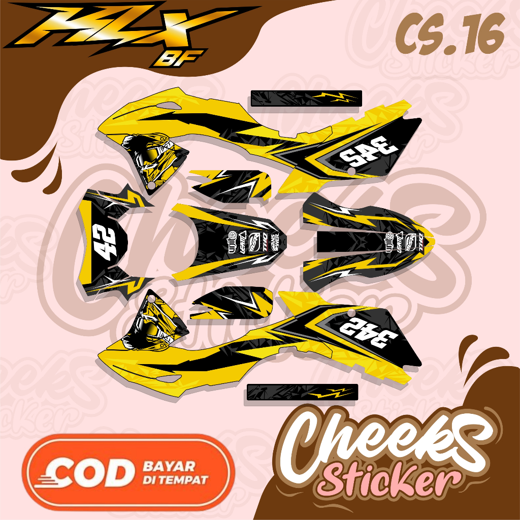 CS16 STIKER DECAL KLX BF - STIKER DECAL KLX BF MOTIF ABSTRAK