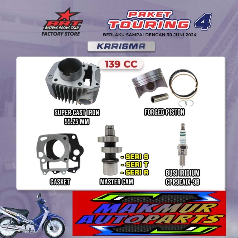 PAKET TOURING 4 BRT KARISMA / SUPRA X 125 KARBU BRT - BINTANG RACING TEAM BRT