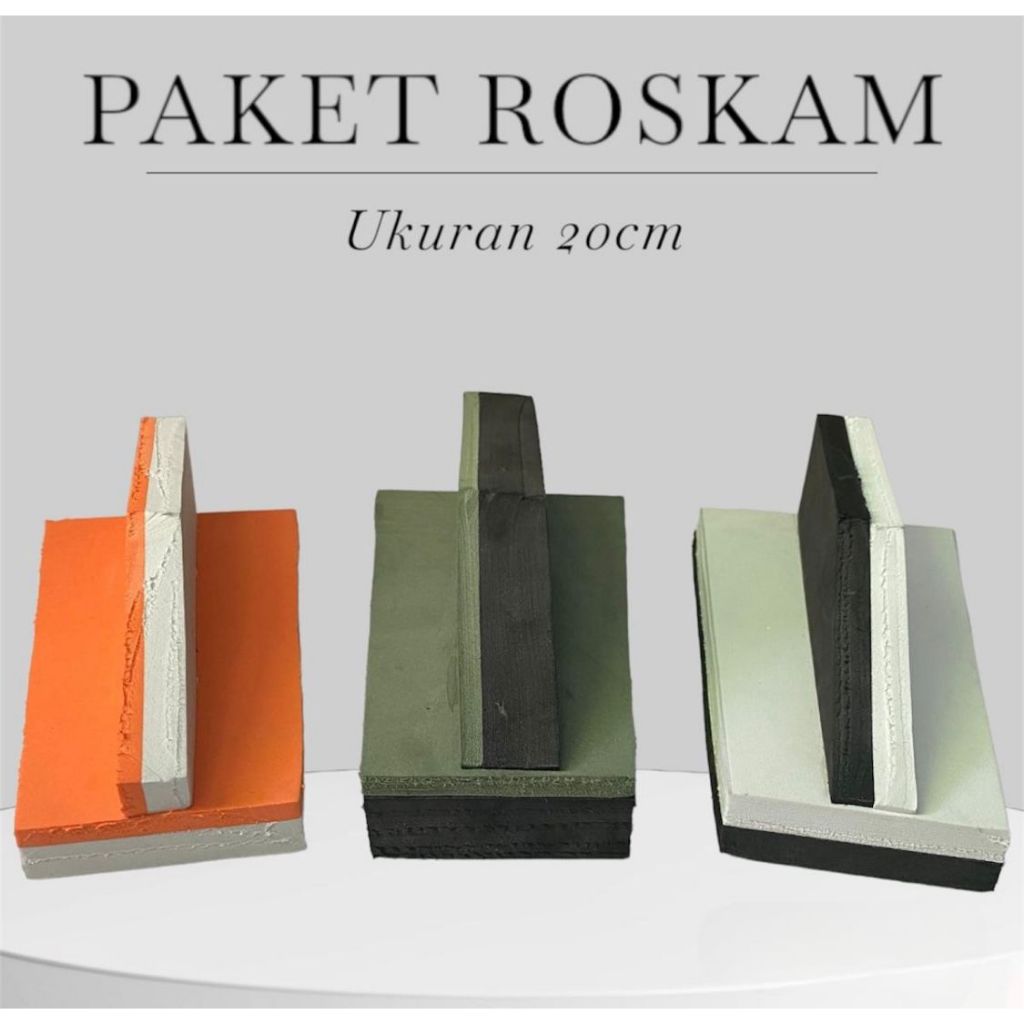 PAKET ROSKAM GET 3 UK 20CM / ROSKAM ACIAN PENGHALUS ACIAN PENGGOSOK ACIAN ROSKAM SPON KARET