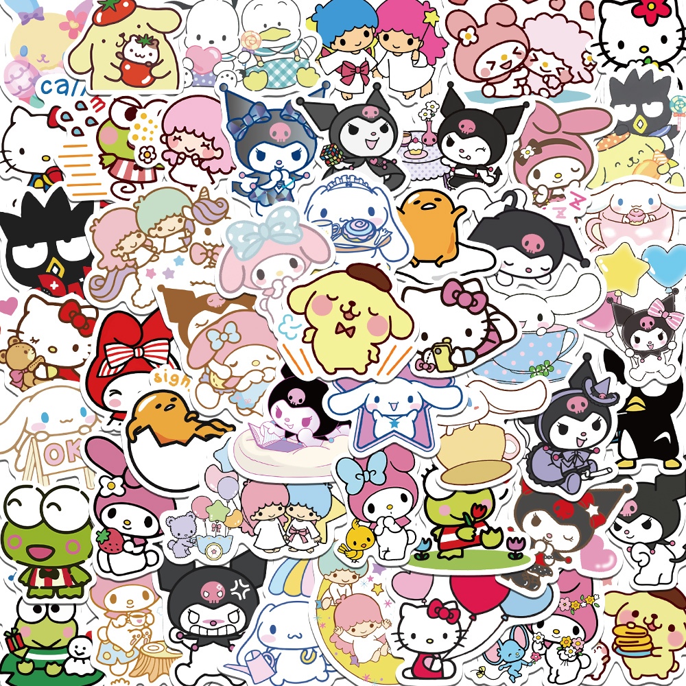 

[50PCS]Stiker Pack Aesthetic Sanrio Stiker Anti Air-Sticker Buku Casing HP Laptop Helm Botol