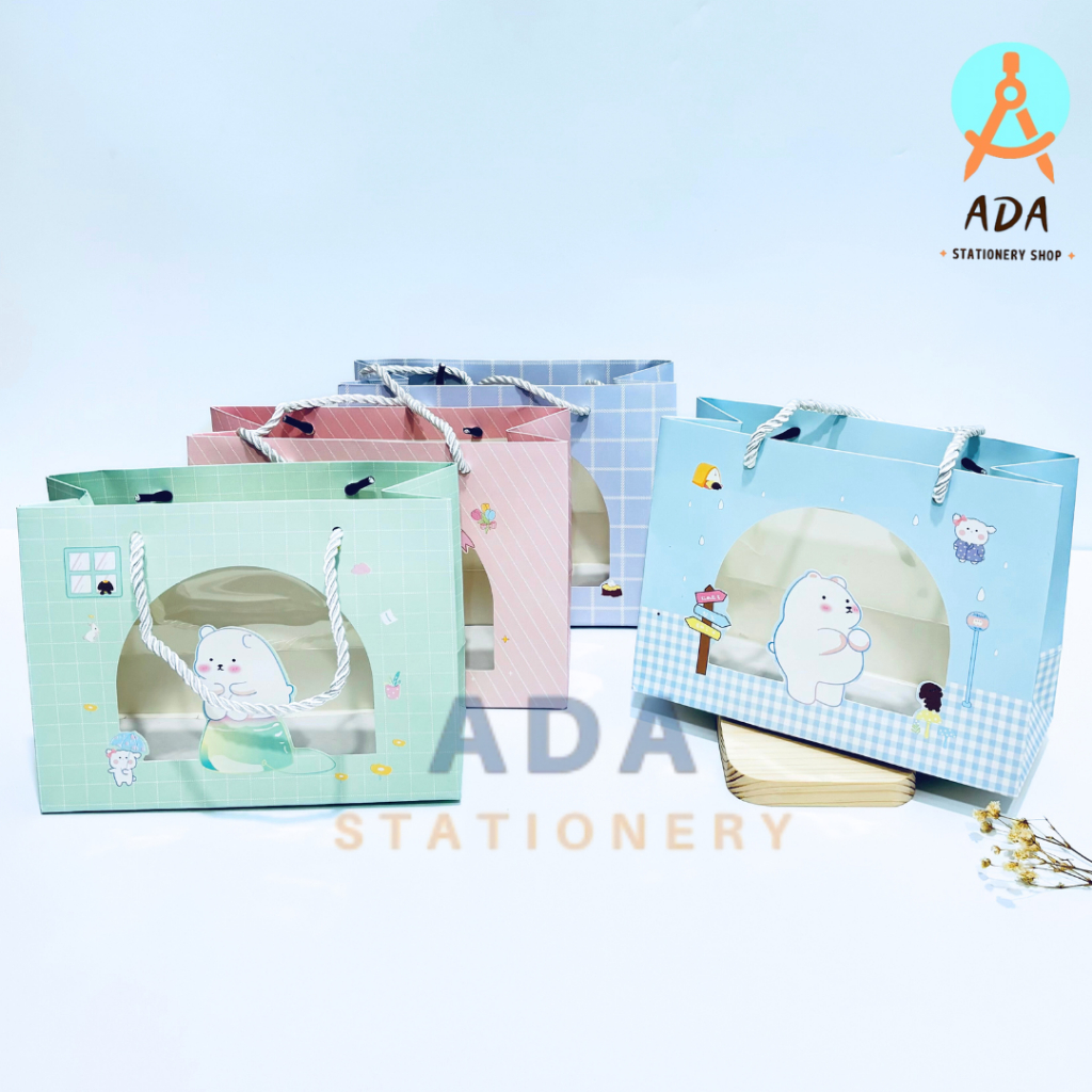 

PAPER BAG SMALL HORISONTAL + WINDOW TRANSPARAN /GOODIE BAG SMALL/TAS KANTONG/ TAS KADO
