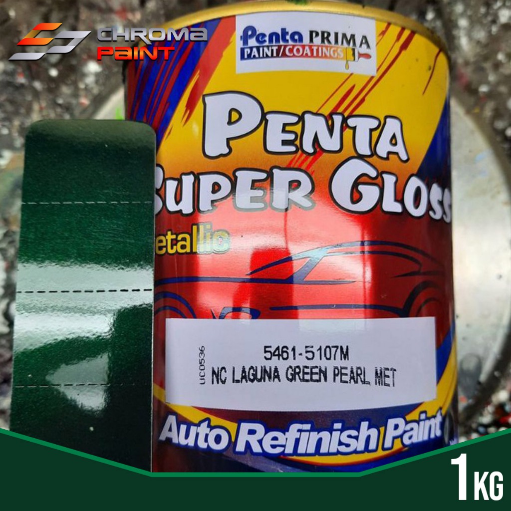 Cat Penta Super Gloss NC LAGUNA GREEN PEARL MET - Hijau Botol Metallic 1 KG - 1/4 KG - Cat Mobil dan