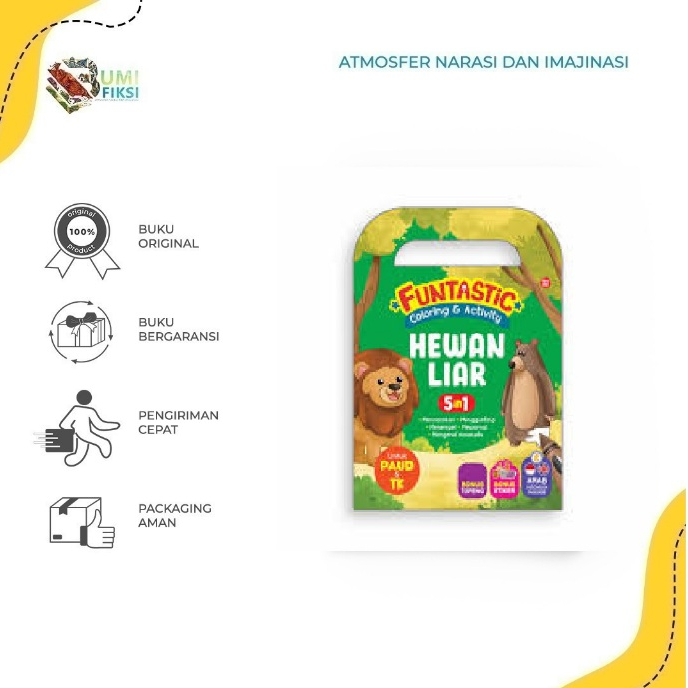 

[ Promo ] Buku Anak - Funtastic Coloring & Activity – Hewan Liar By : Kak Intan - Bumi Fiksi