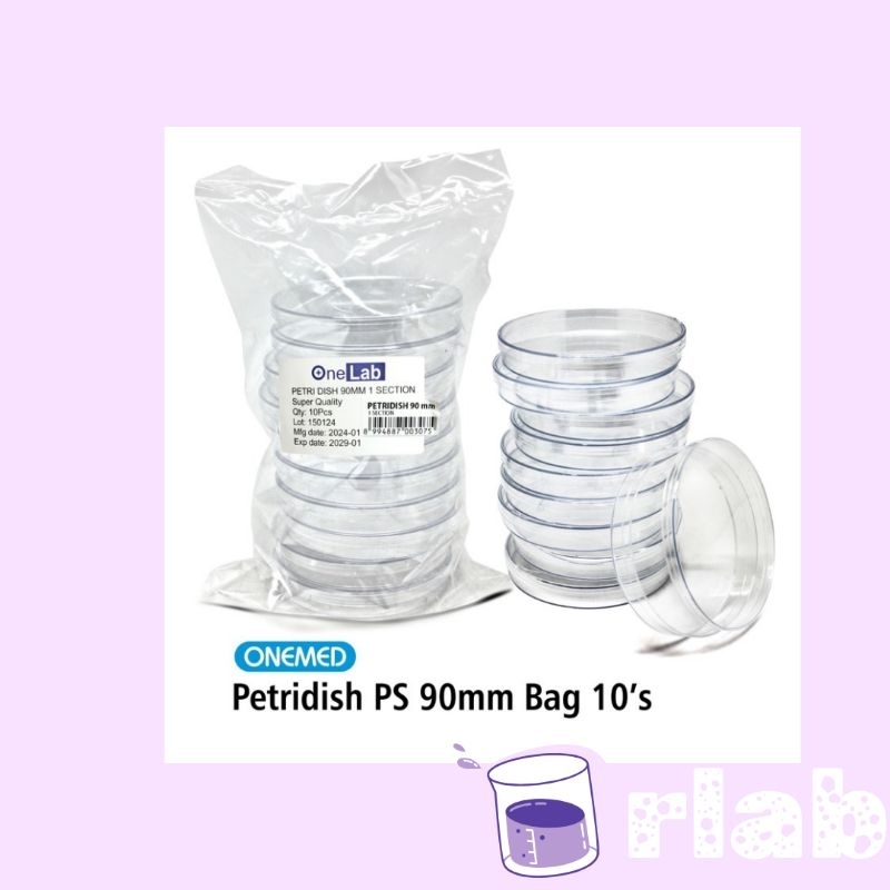 cawan petri plastik disposable sterile 90mm onemed/ peteidish