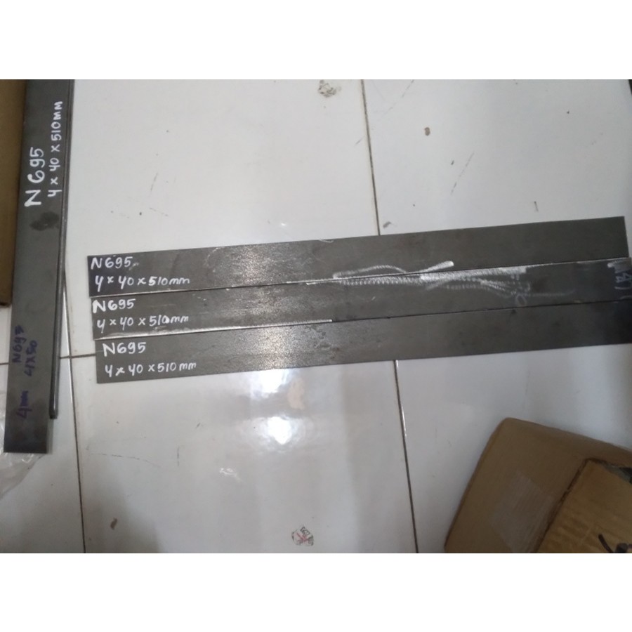 PLAT BAJA BOHLER N695 Anti karat Tebal Baja 5 mm untuk golok pisau 5x40x1000mm