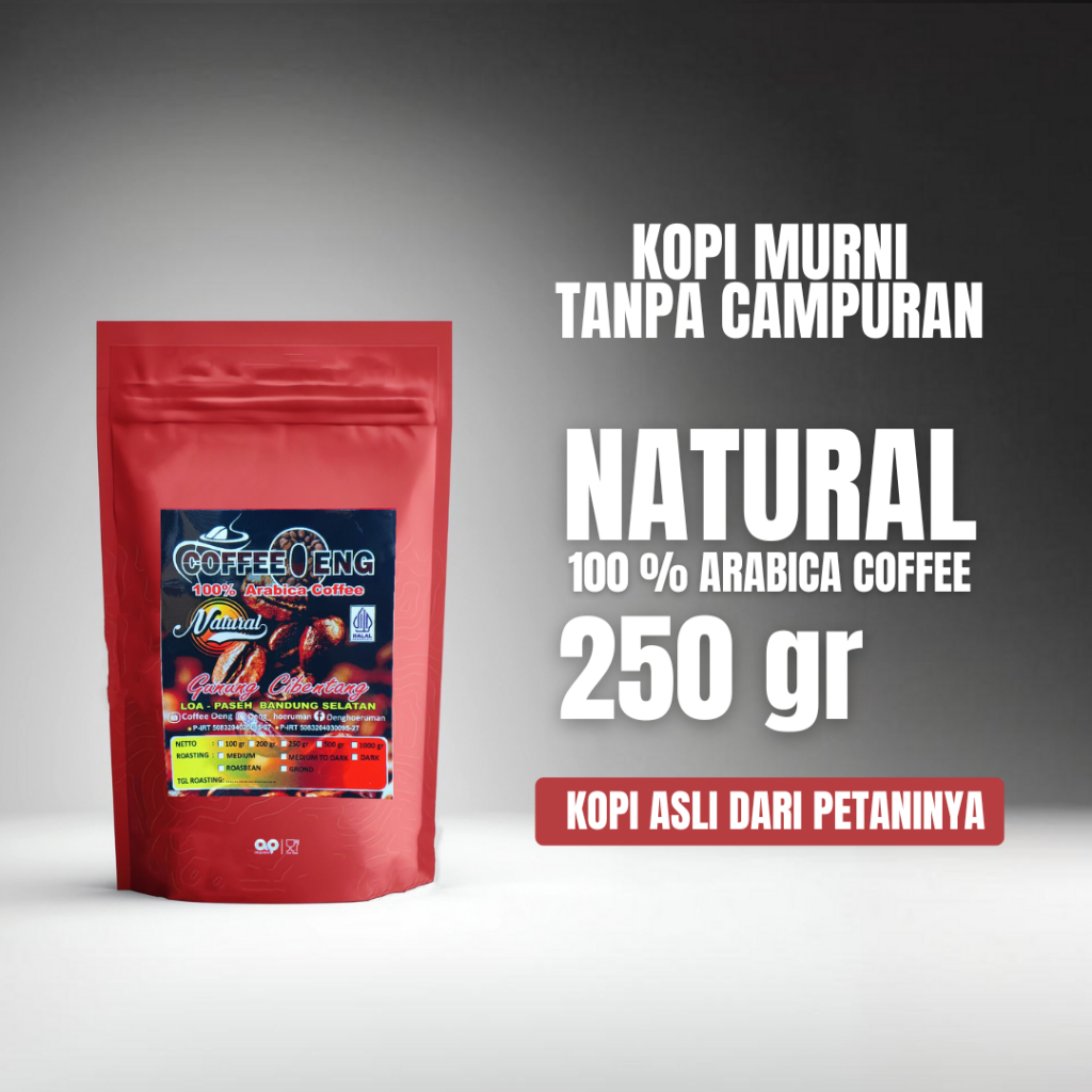 

COFFEEOENG 250 gr 100 % Arabica Coffee NATURAL Fresh Roasted