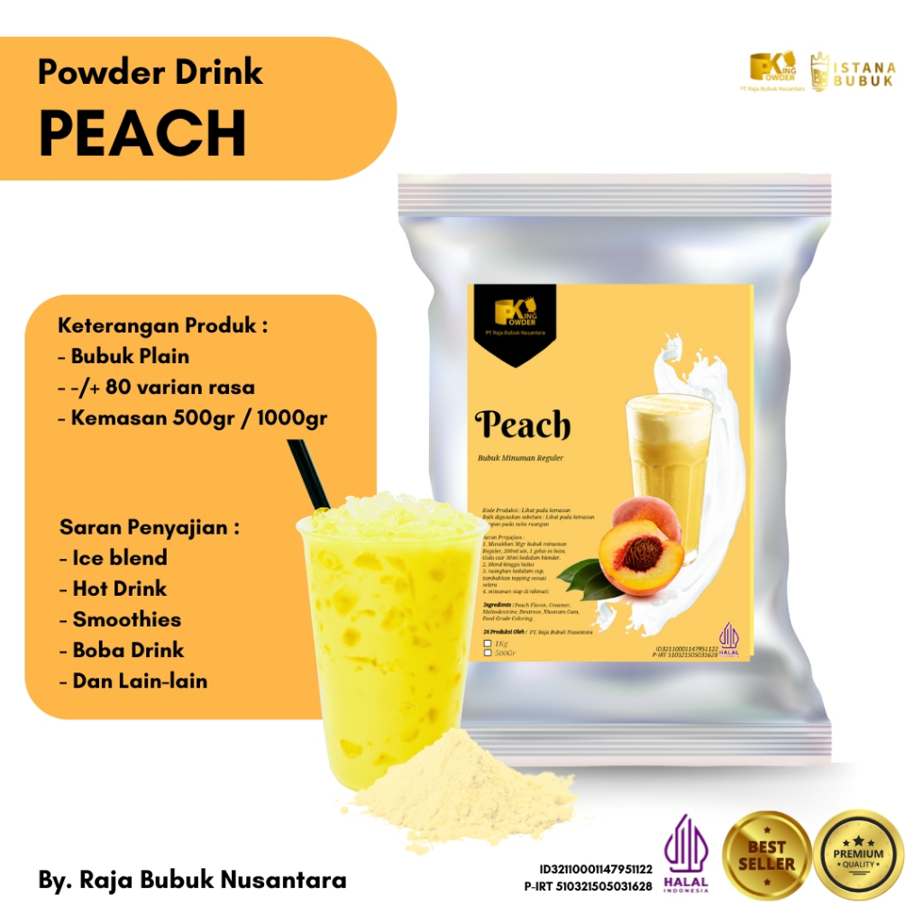 

Bubuk Minuman Rasa Peach Bubuk Minuman Rasa Persik Powder Drink Peach PERSIK