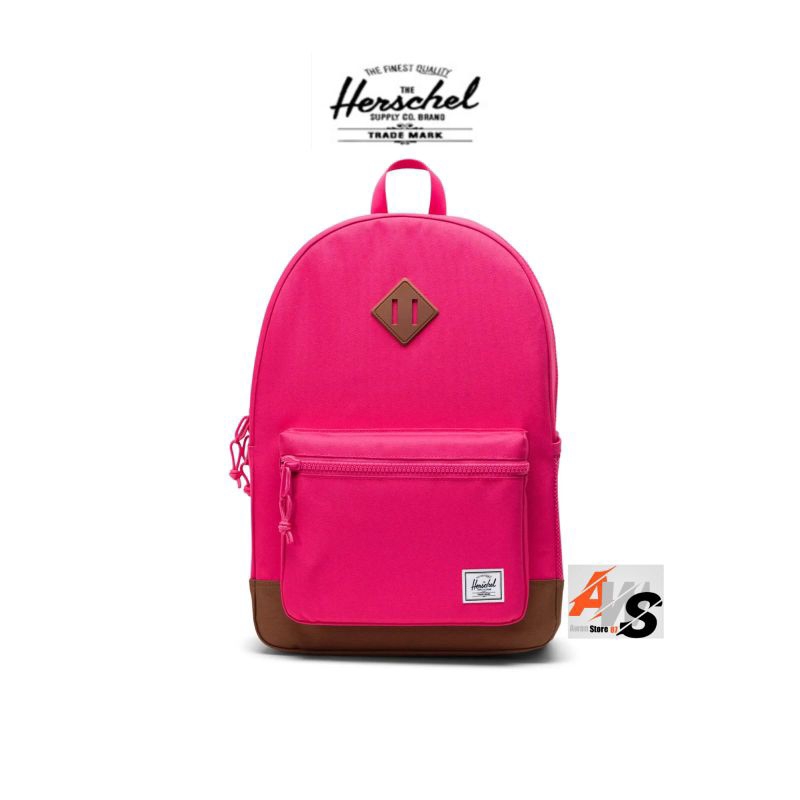 HERSCHEL HERITAGE YOUTH BACKP-FUSCHIA PURPLE/SADDLE BROWN-(20L)-BAG-UK