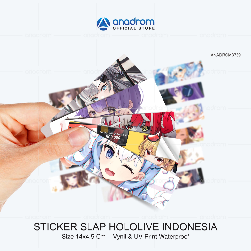 

Stiker Slap Hololive Indonesia | Stiker Slap Character Hololive Indonesia Waterproof | Stiker Slap Vtuber | Stiker Slap 1 Pack Isi 4 Pcs | Size 14x4.5 Cm | Anadrom 3739