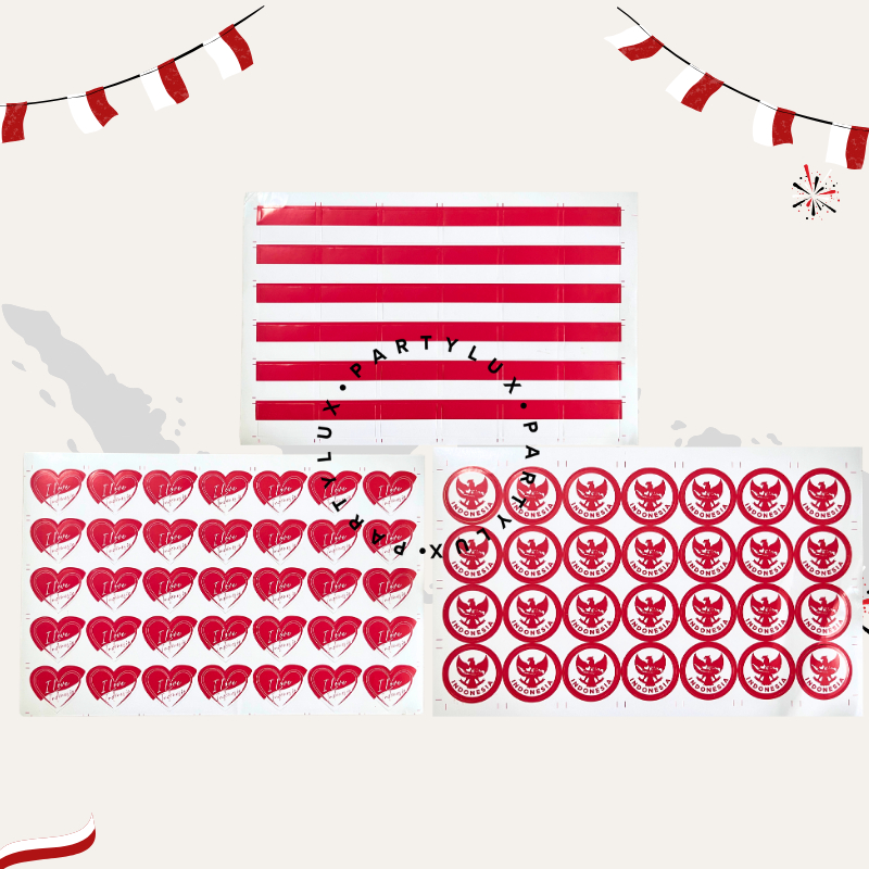 

Stiker Pipi Merah Putih Bendera / Sticker Tempelan Pipi 17 Agustus / Pernak Pernik 17 Agustusan Min