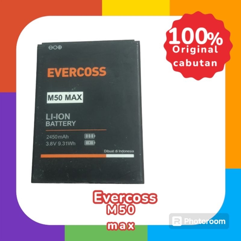 baterai evercoss m50 max original 100% cabutan