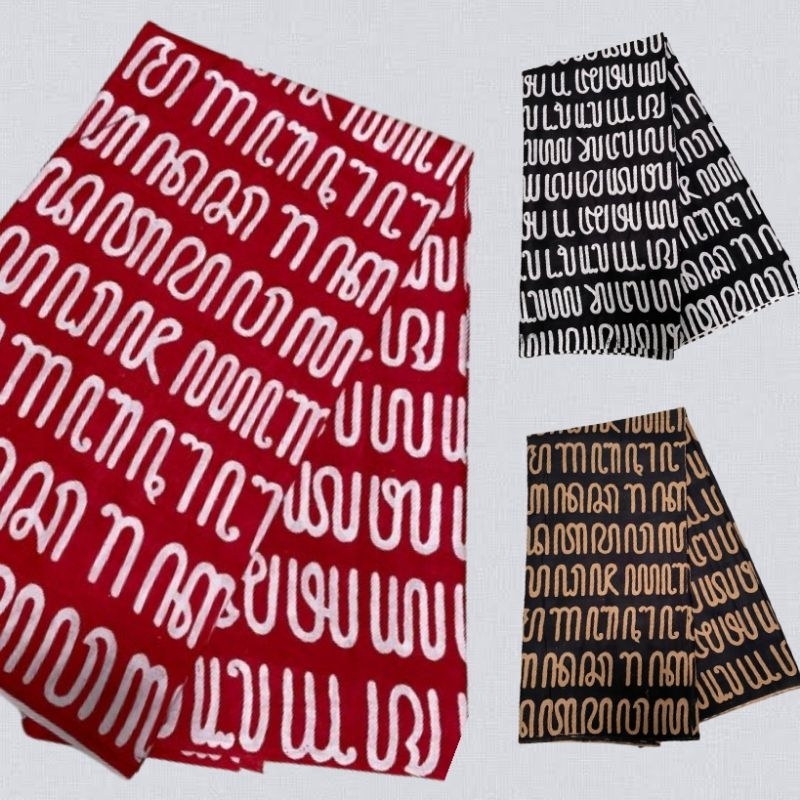 KAIN BATIK SOGAN KAIN BATIK METERAN MURAH KAIN BATIK Motif Aksara Kuno Bahan baju batik
