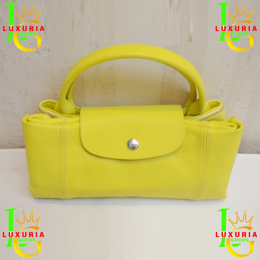 TAS KULIT LONGCHAMP KUNING (Original) - Preloved, from U.S.A
