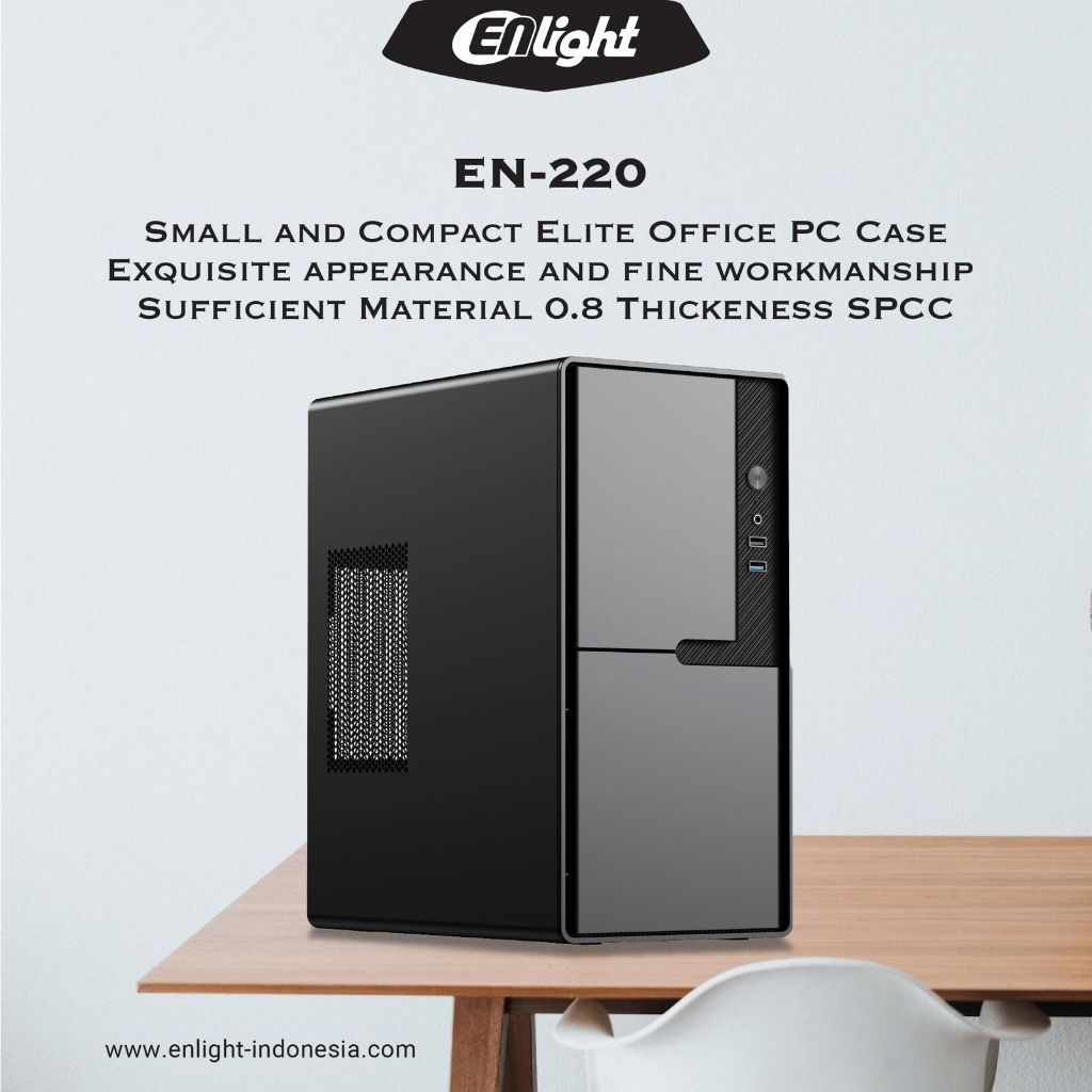 ENLIGHT 220 Casing PC Office EN-220 Micro ATX Case M-ATX