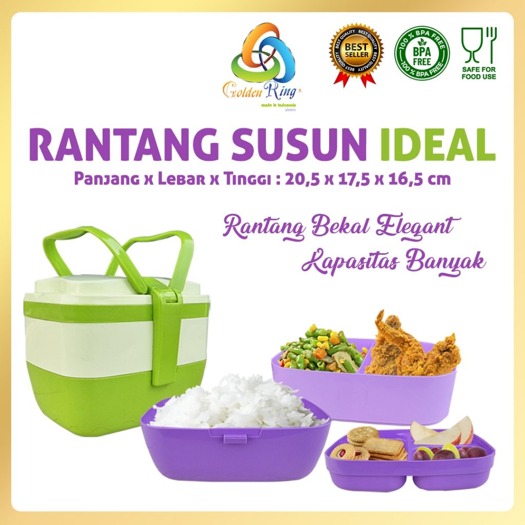 Rantang Set / Rantang Cantik Minimalis / Rantang Plastik Susun / Rantang Susun Ideal