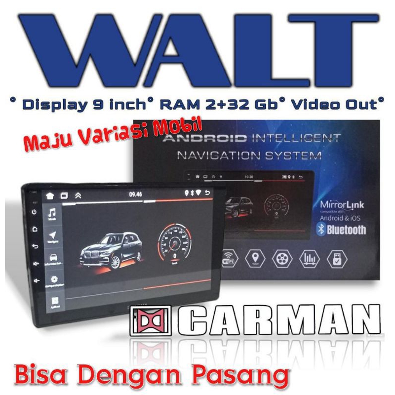 Head Unit Android Carman 9inch Ram 2+32 gb/Android Mobil 9 inch