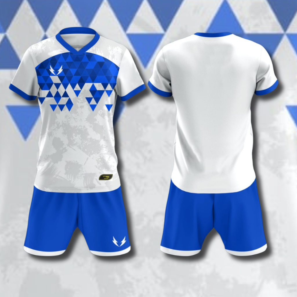 Sixa Apparel Jersey Kombinasi Biru Langit dan Bastak Abu - Abu Setelan Jersey Bola, Setelan Jersey F