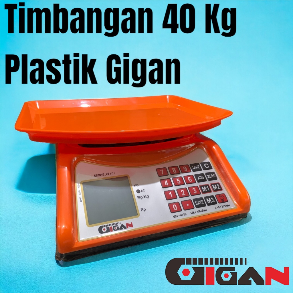 Gigan Timbangan Buah Digital 40 Kg 40kg Sayur Plastik Bahan Plastik