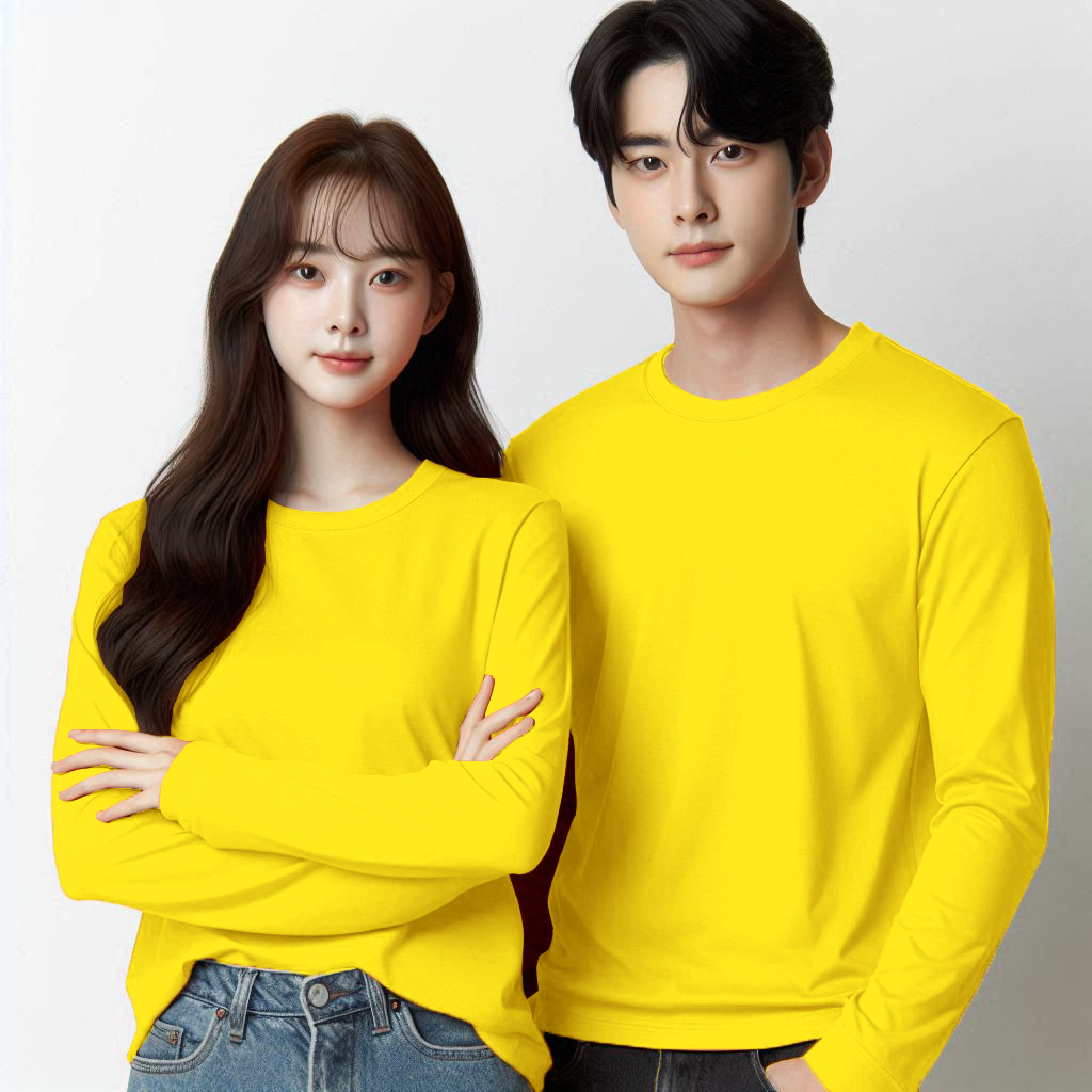 Kaos Kuning Lengan Panjang